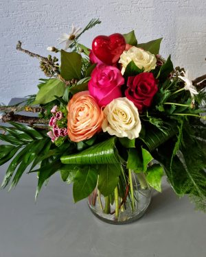 Bouquet moderne multi-roses