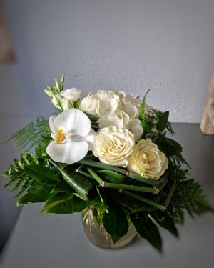 BOUQUET MODERNE HORTENSIA BLANC